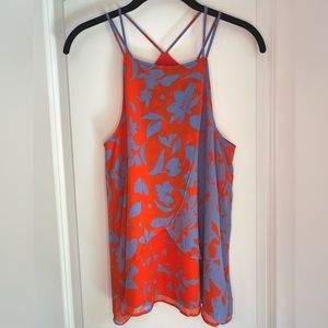 Maeve St. Lucia Strappy Layered Tank Orange/Blue Size S, NWOT
